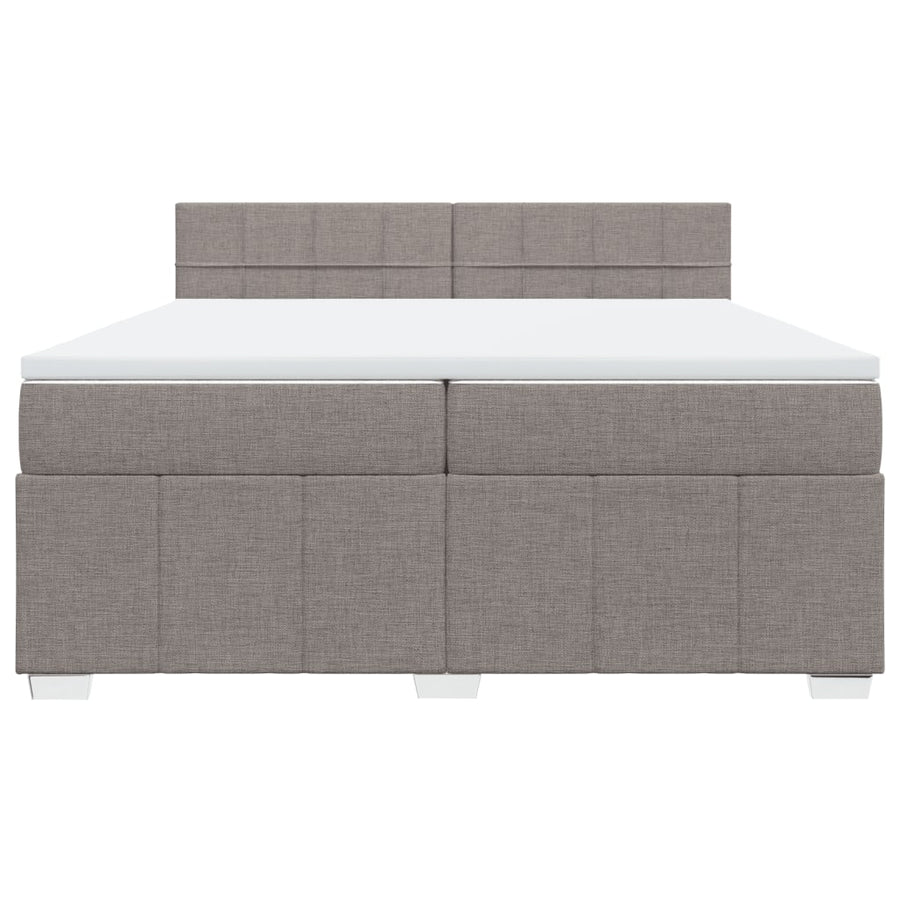 Boxspring met matras stof taupe 200x200 cm