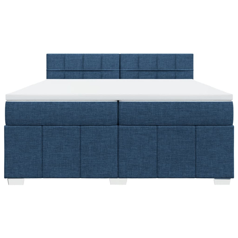 Boxspring met matras stof blauw 200x200 cm
