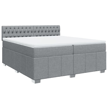 Boxspring met matras stof lichtgrijs 200x200 cm