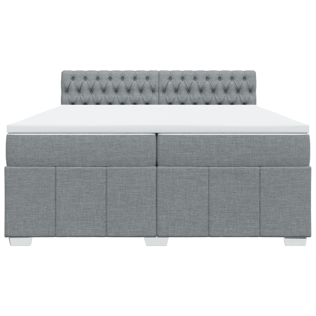 Boxspring met matras stof lichtgrijs 200x200 cm