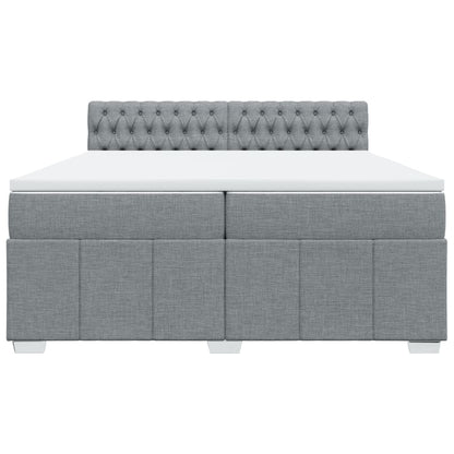 Boxspring met matras stof lichtgrijs 200x200 cm