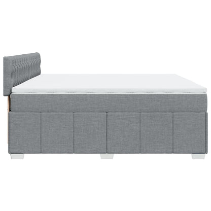 Boxspring met matras stof lichtgrijs 200x200 cm