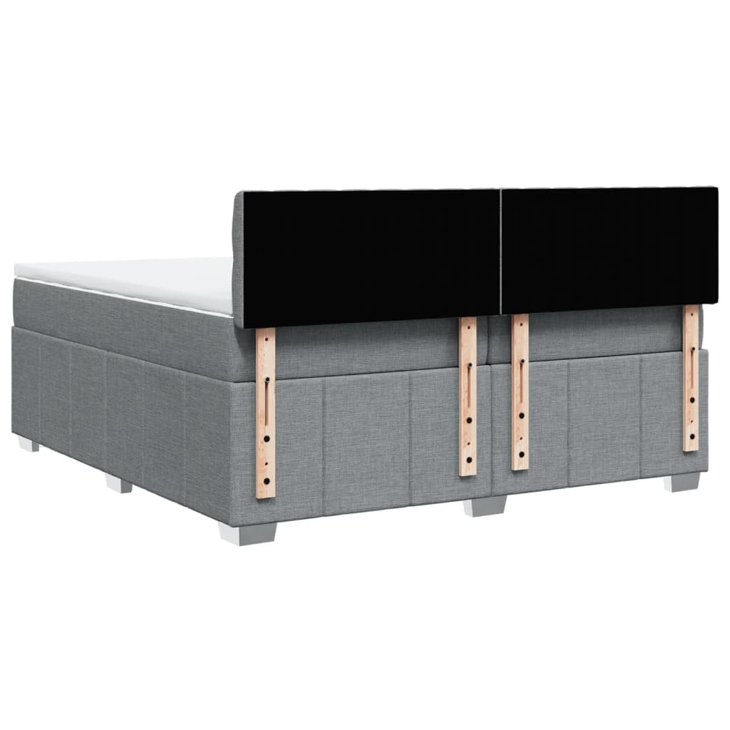 Boxspring met matras stof lichtgrijs 200x200 cm
