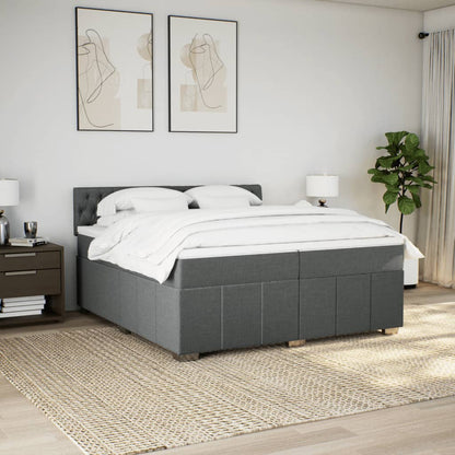 Boxspring met matras stof donkergrijs 200x200 cm
