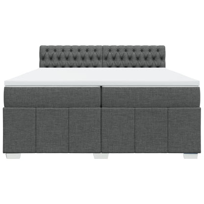 Boxspring met matras stof donkergrijs 200x200 cm