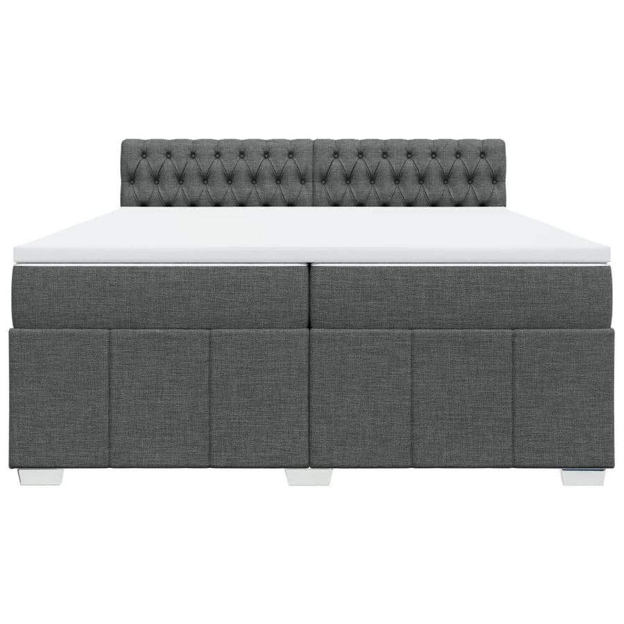 Boxspring met matras stof donkergrijs 200x200 cm