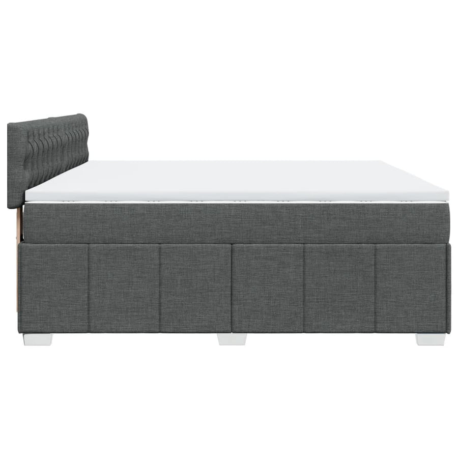 Boxspring met matras stof donkergrijs 200x200 cm