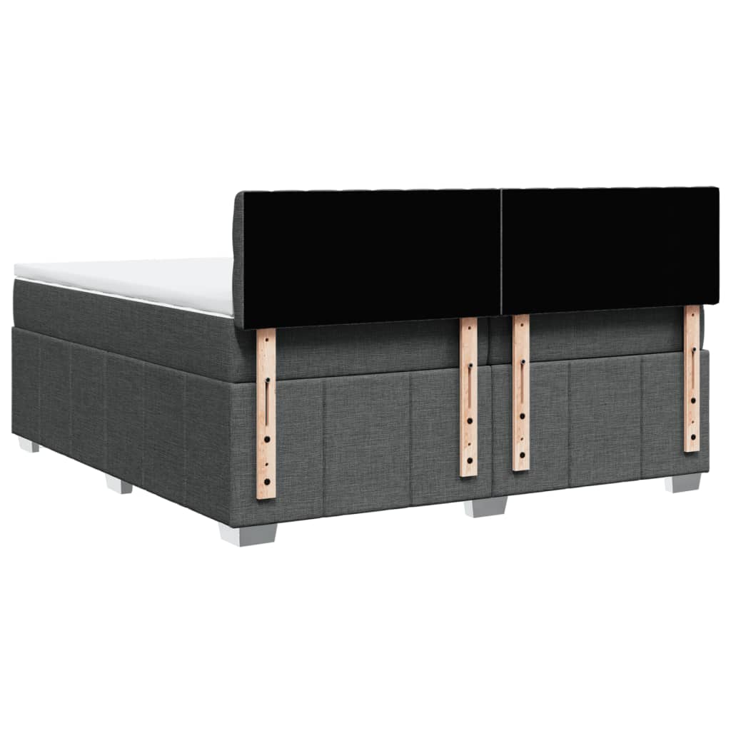Boxspring met matras stof donkergrijs 200x200 cm