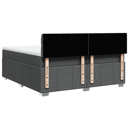 Boxspring met matras stof donkergrijs 200x200 cm