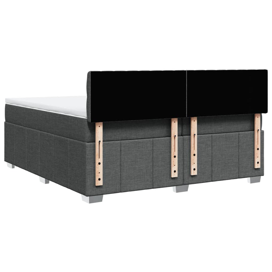 Boxspring met matras stof donkergrijs 200x200 cm