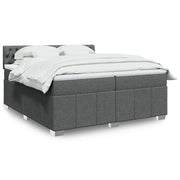 Boxspring met matras 200x200 cm donkergrijs
