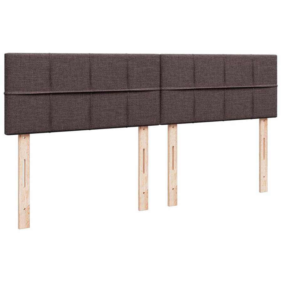 Boxspring met matras stof donkerbruin 200x200 cm