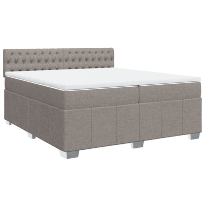 Boxspring met matras stof taupe 200x200 cm