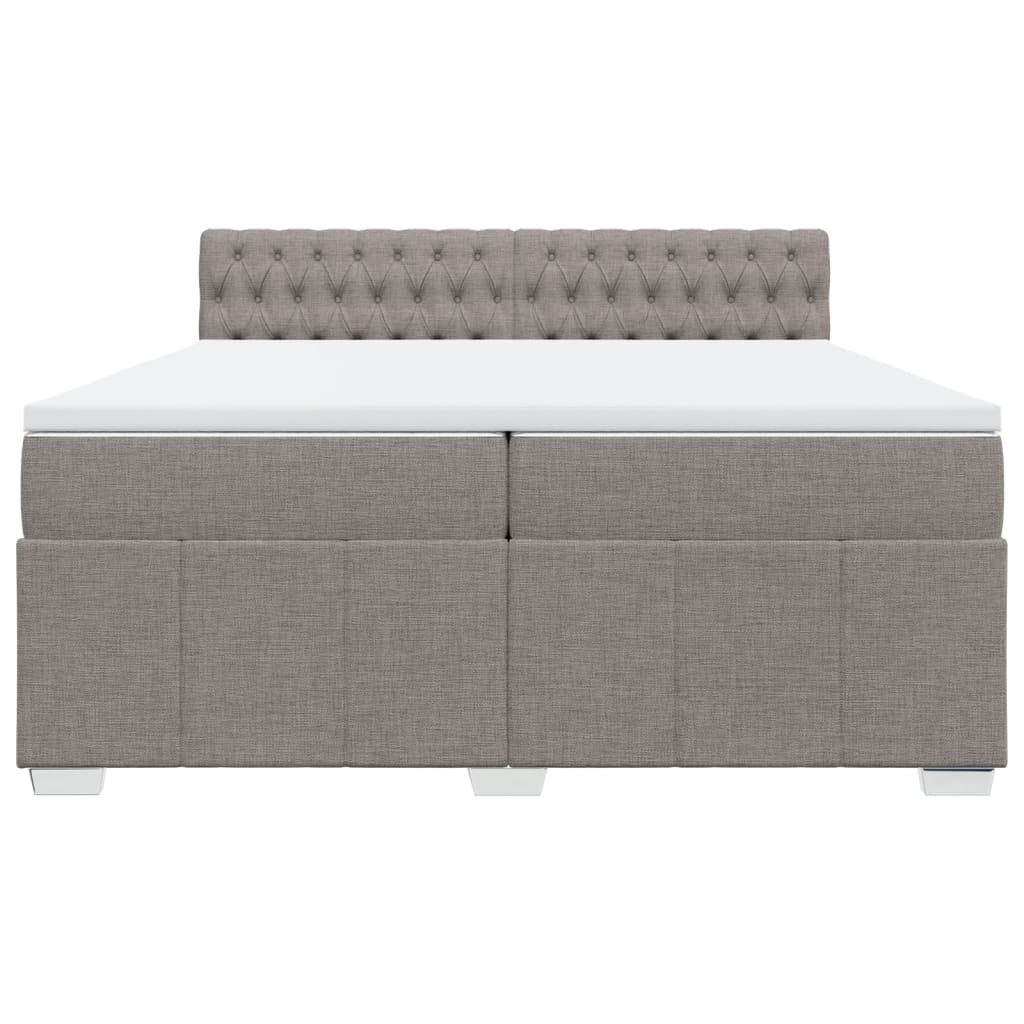 Boxspring met matras stof taupe 200x200 cm
