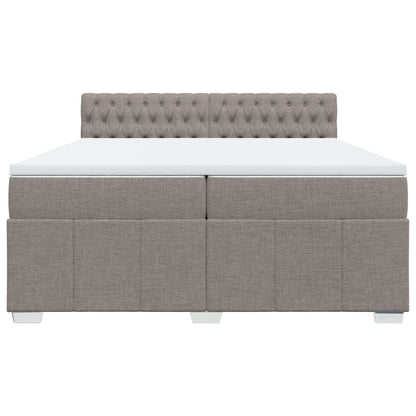 Boxspring met matras stof taupe 200x200 cm