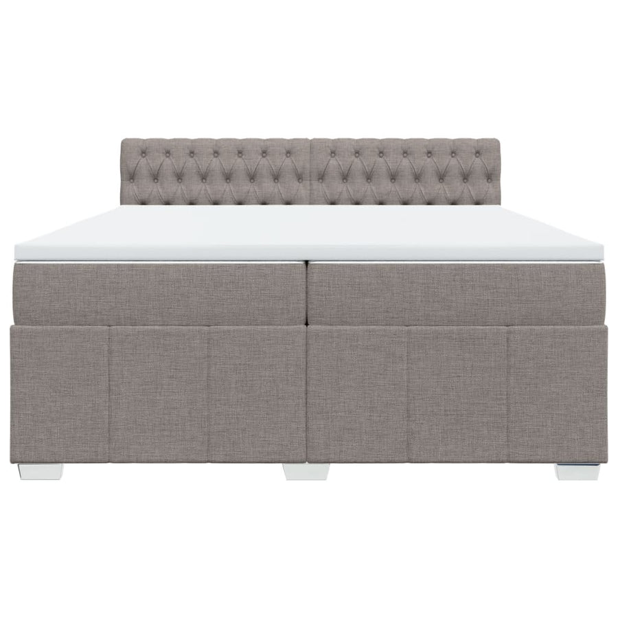 Boxspring met matras stof taupe 200x200 cm