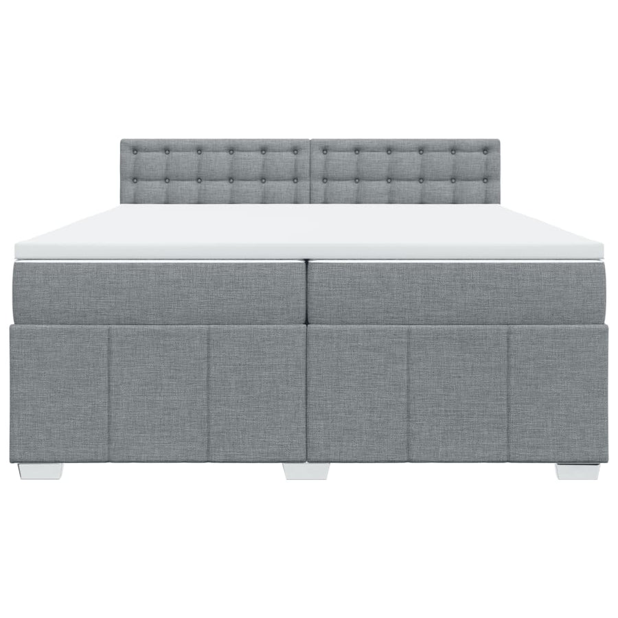 Boxspring met matras stof lichtgrijs 200x200 cm
