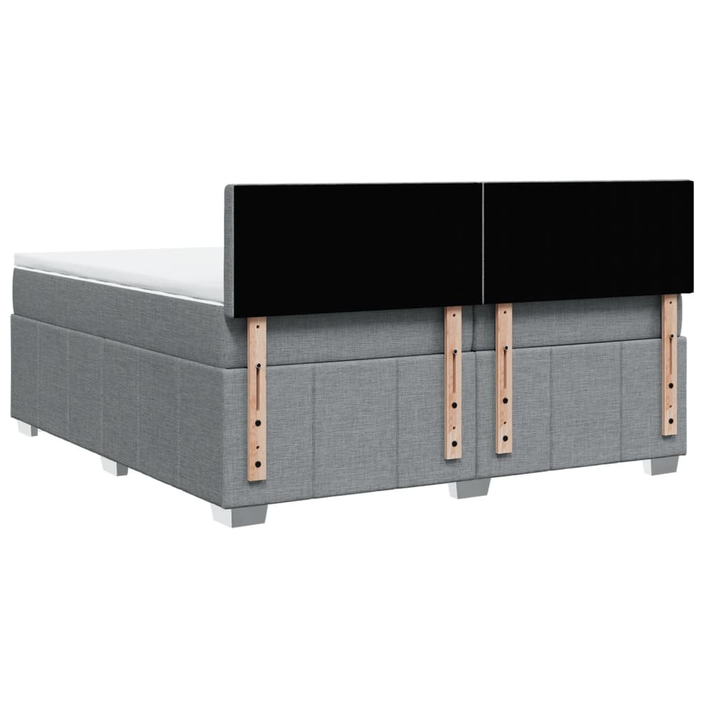Boxspring met matras stof lichtgrijs 200x200 cm