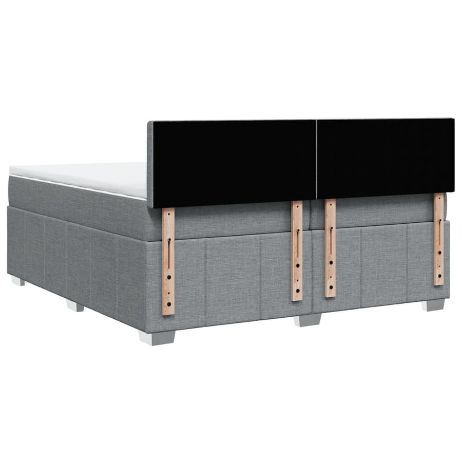 Boxspring met matras stof lichtgrijs 200x200 cm