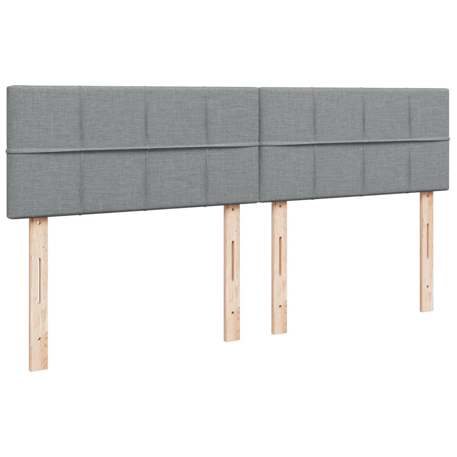 Boxspring met matras stof lichtgrijs 200x200 cm