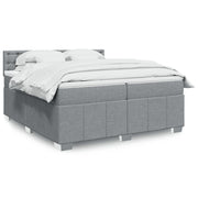 Boxspring met matras lichtgrijs 200x200 cm