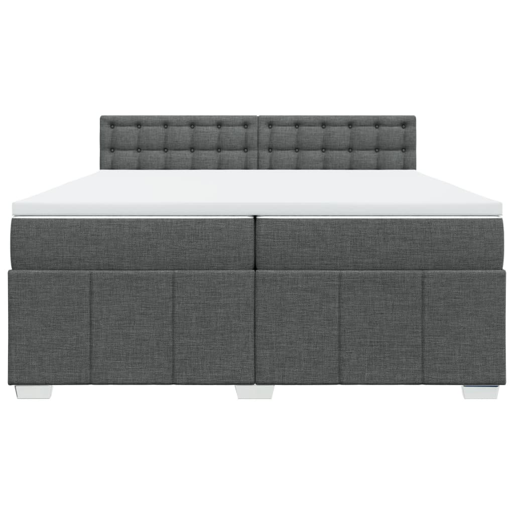 Boxspring met matras stof donkergrijs 200x200 cm