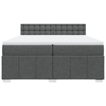 Boxspring met matras stof donkergrijs 200x200 cm