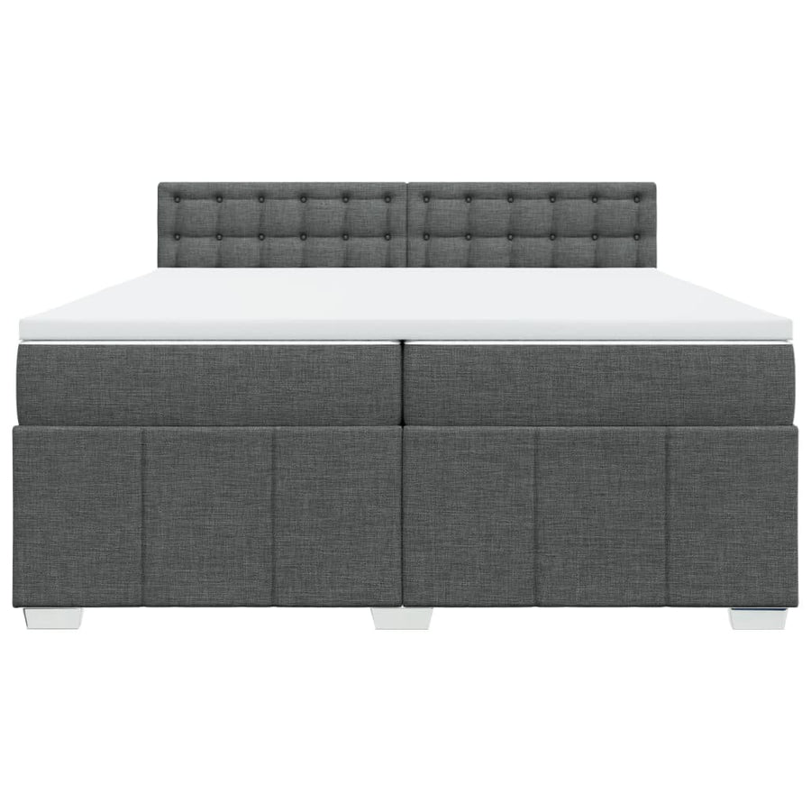Boxspring met matras stof donkergrijs 200x200 cm
