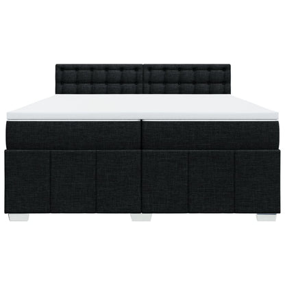 Boxspring met matras stof zwart 200x200 cm