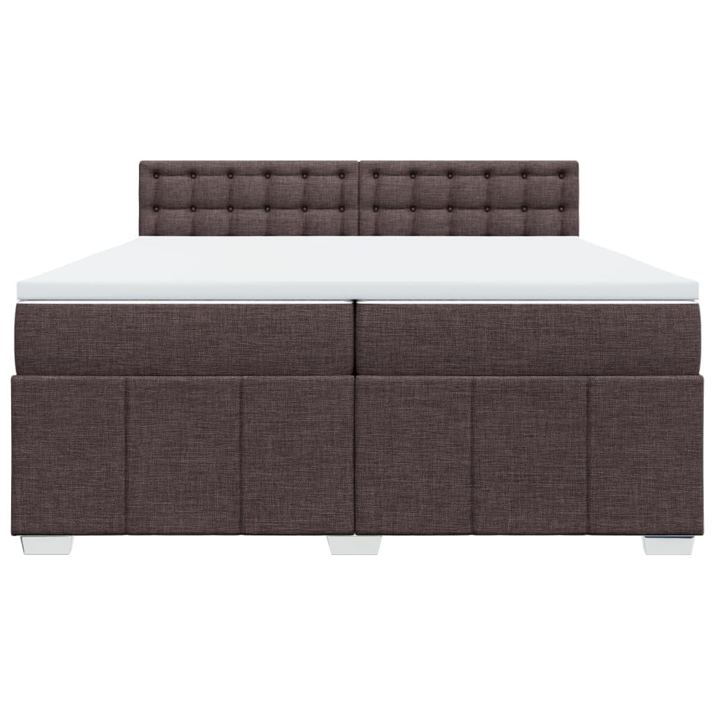 Boxspring met matras stof donkerbruin 200x200 cm
