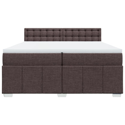 Boxspring met matras stof donkerbruin 200x200 cm