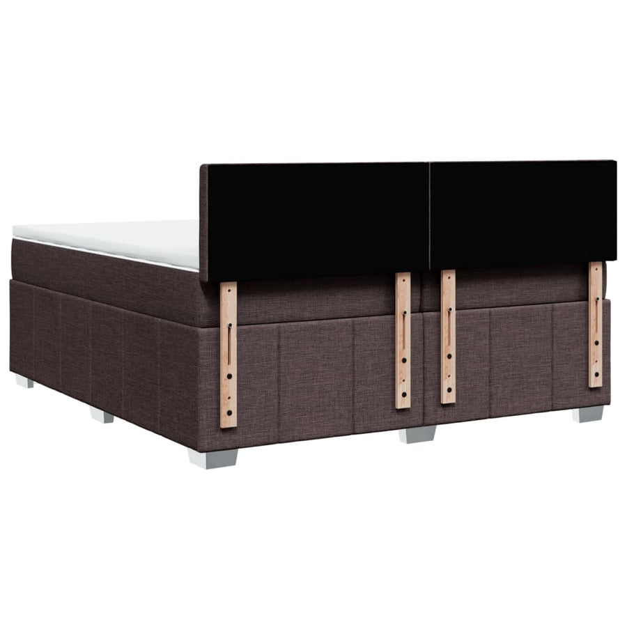 Boxspring met matras stof donkerbruin 200x200 cm