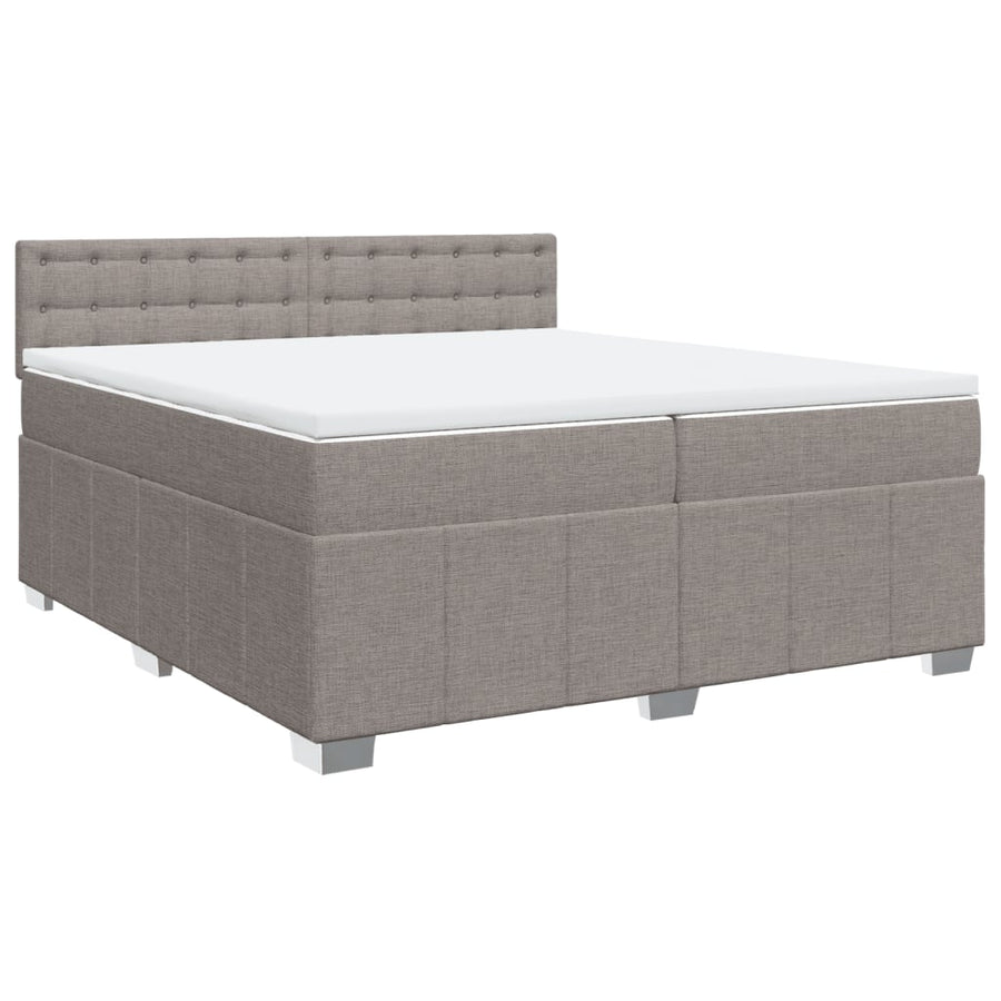Boxspring met matras stof taupe 200x200 cm