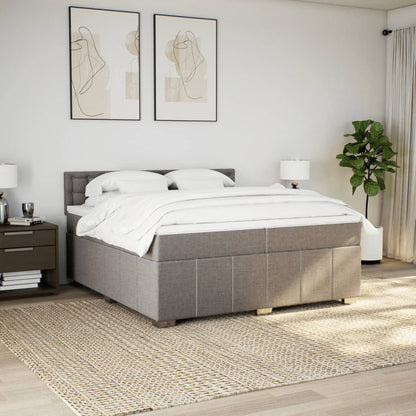 Boxspring met matras stof taupe 200x200 cm