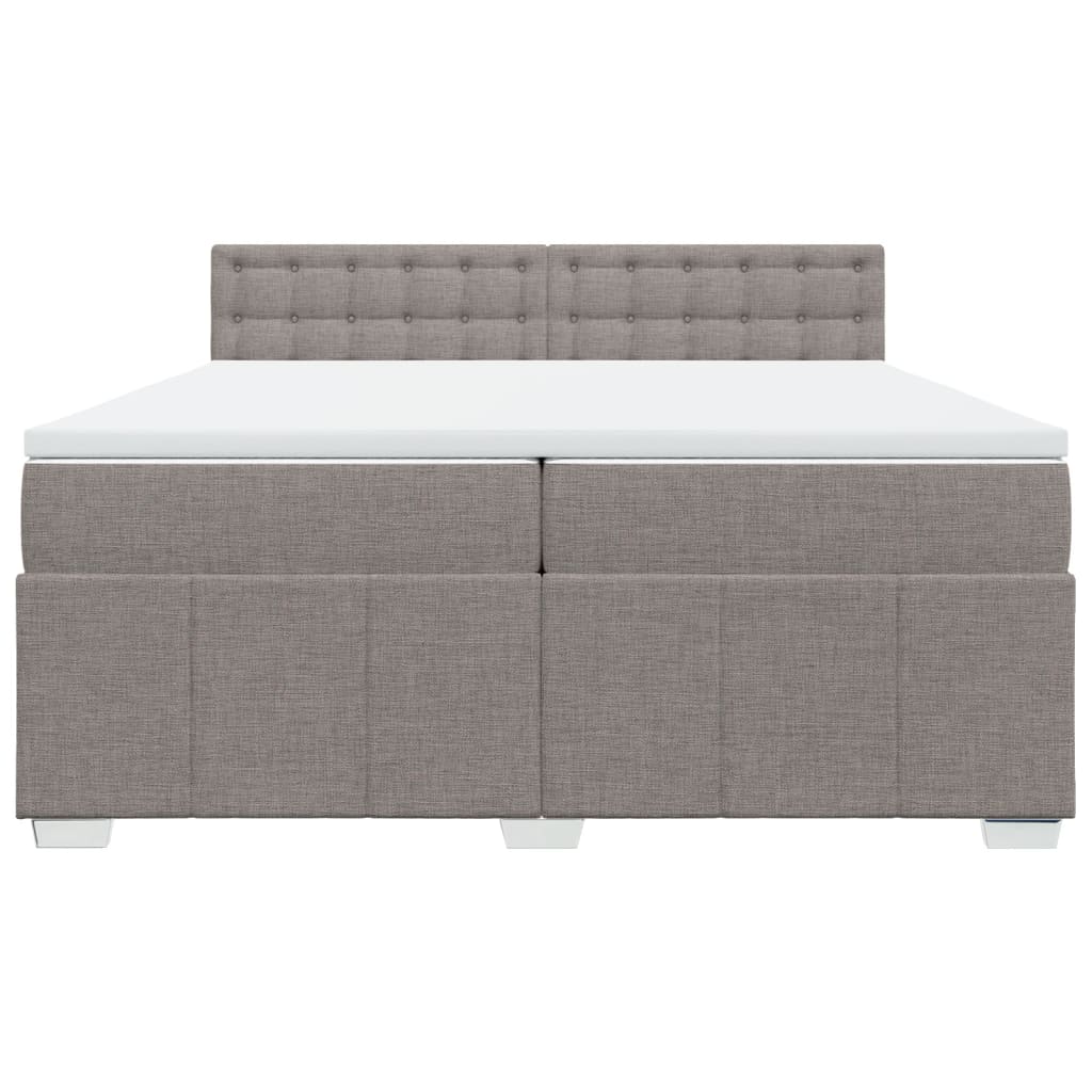 Boxspring met matras stof taupe 200x200 cm