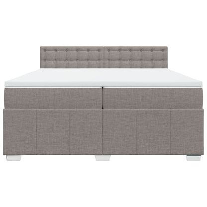 Boxspring met matras stof taupe 200x200 cm