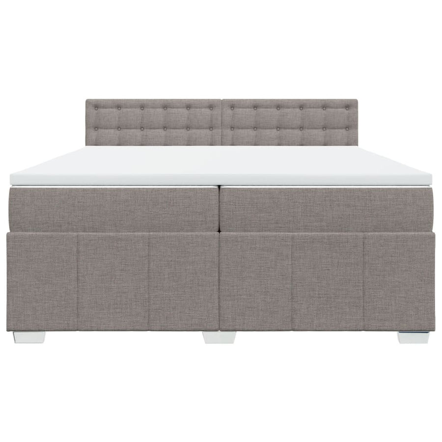 Boxspring met matras stof taupe 200x200 cm