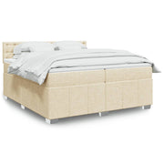 Boxspring met matras 200x200 cm crèmekleurig