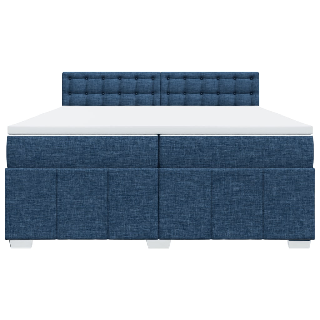 Boxspring met matras stof blauw 200x200 cm