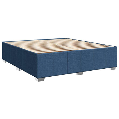 Boxspring met matras stof blauw 200x200 cm
