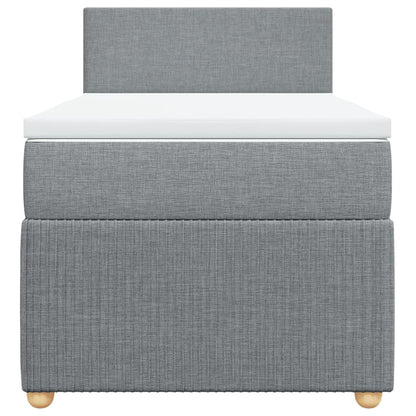 Boxspring met matras stof lichtgrijs 80x200 cm