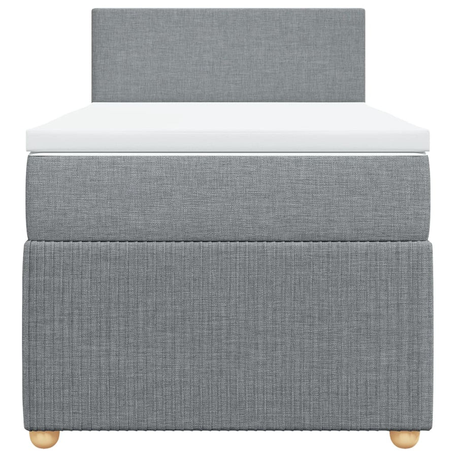 Boxspring met matras stof lichtgrijs 80x200 cm