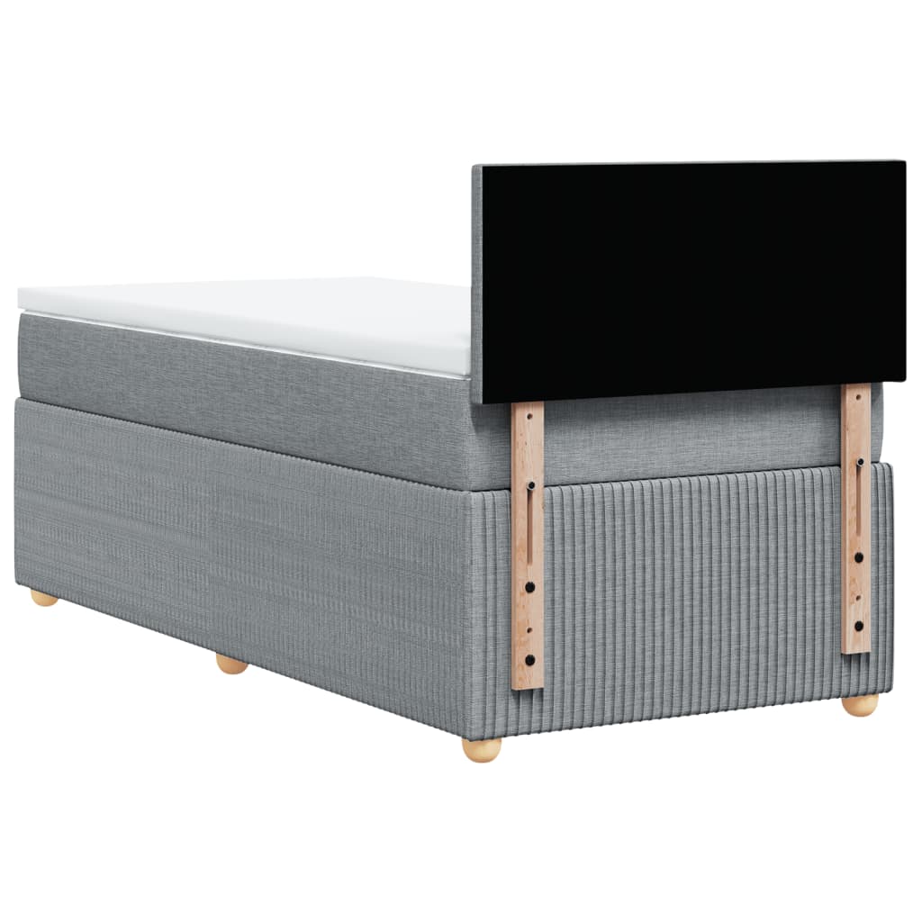 Boxspring met matras stof lichtgrijs 80x200 cm