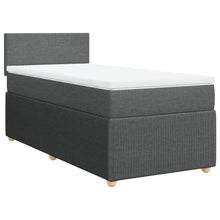 Boxspring met matras stof donkergrijs 80x200 cm