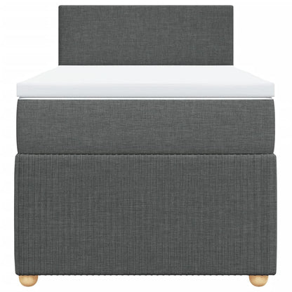 Boxspring met matras stof donkergrijs 80x200 cm