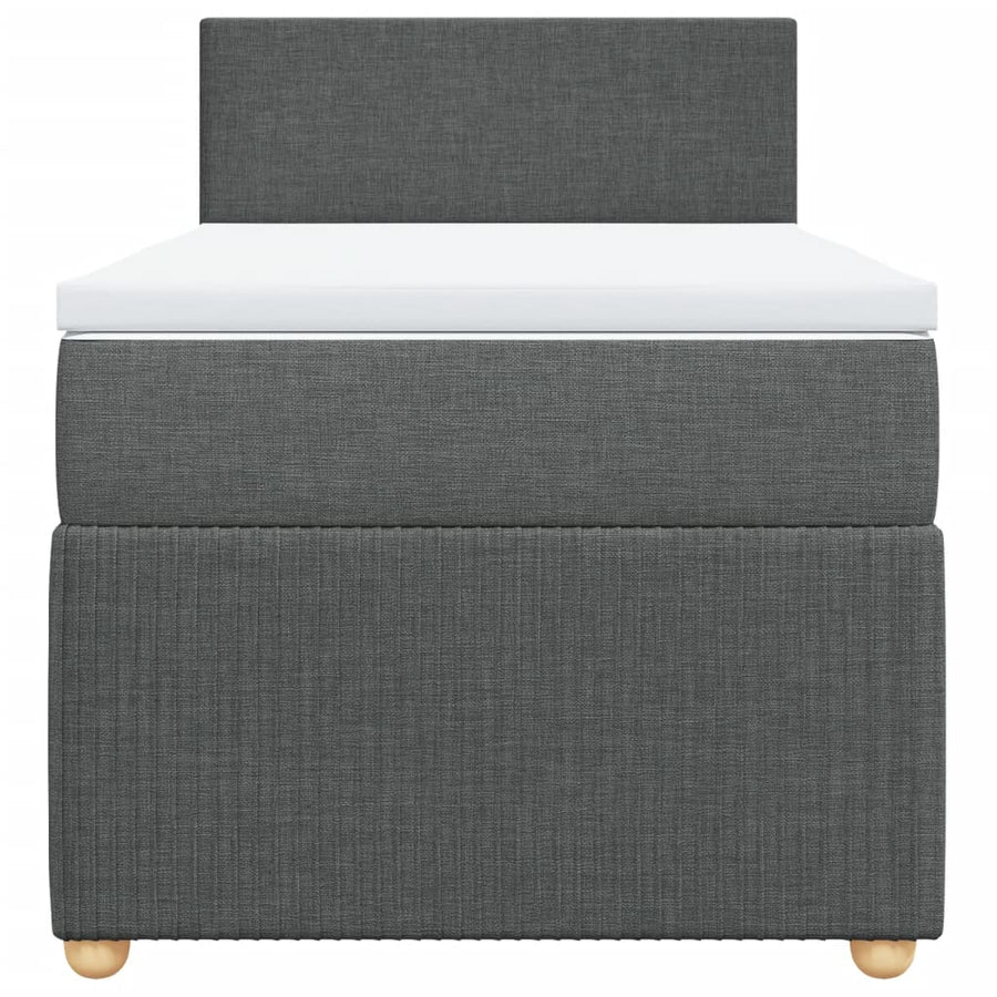 Boxspring met matras stof donkergrijs 80x200 cm