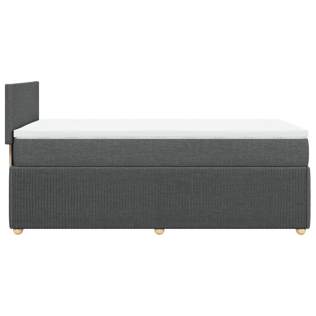 Boxspring met matras stof donkergrijs 80x200 cm