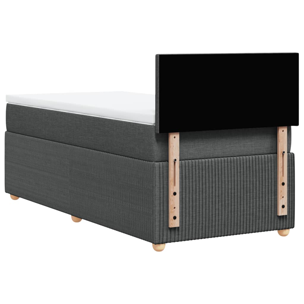Boxspring met matras stof donkergrijs 80x200 cm