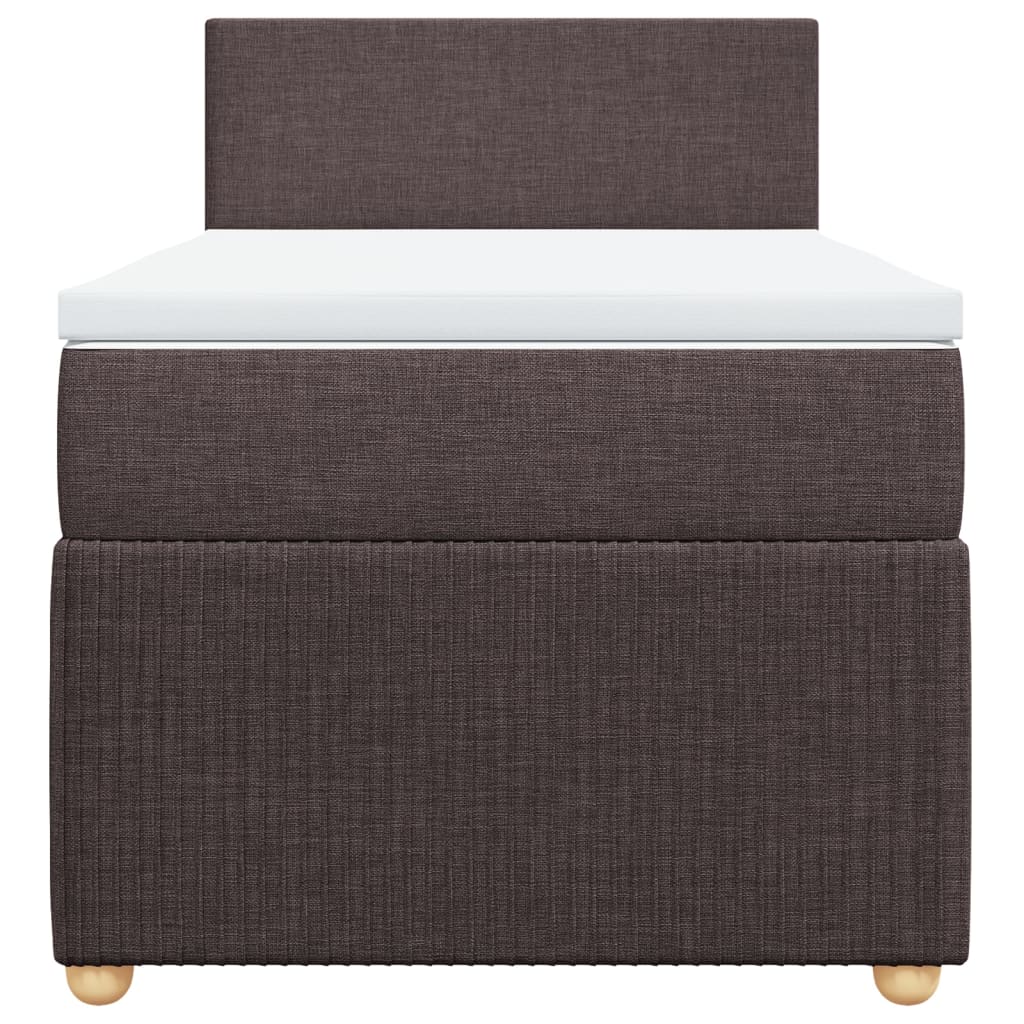 Boxspring met matras stof donkerbruin 80x200 cm