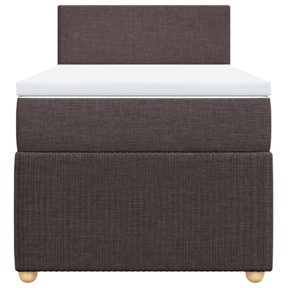 Boxspring met matras stof donkerbruin 80x200 cm